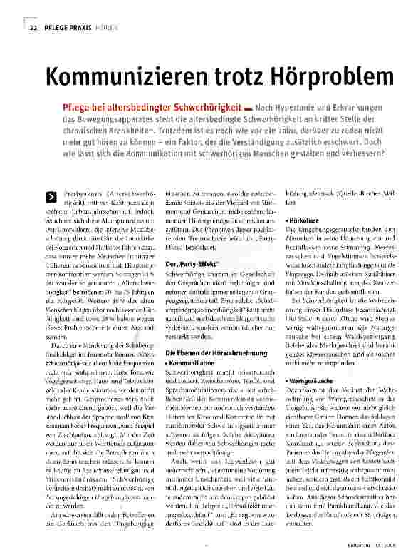 Vorschauseite 1: Kommunizieren trotz Hörproblem