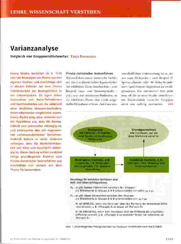 Vorschauseite 1: VarianzanalyseVergleich von Gruppenmittelwerten