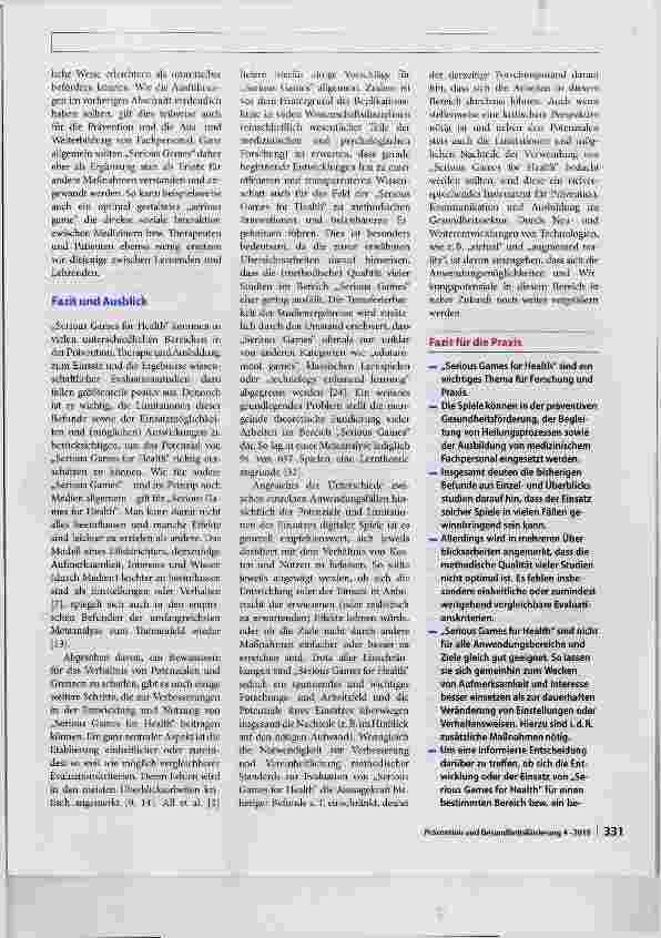 Vorschauseite 5: Grenzen von „Serious Games for Health