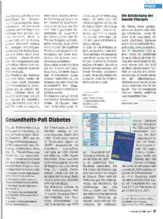 Vorschauseite 4: Die Betreuung junger Diabetiker