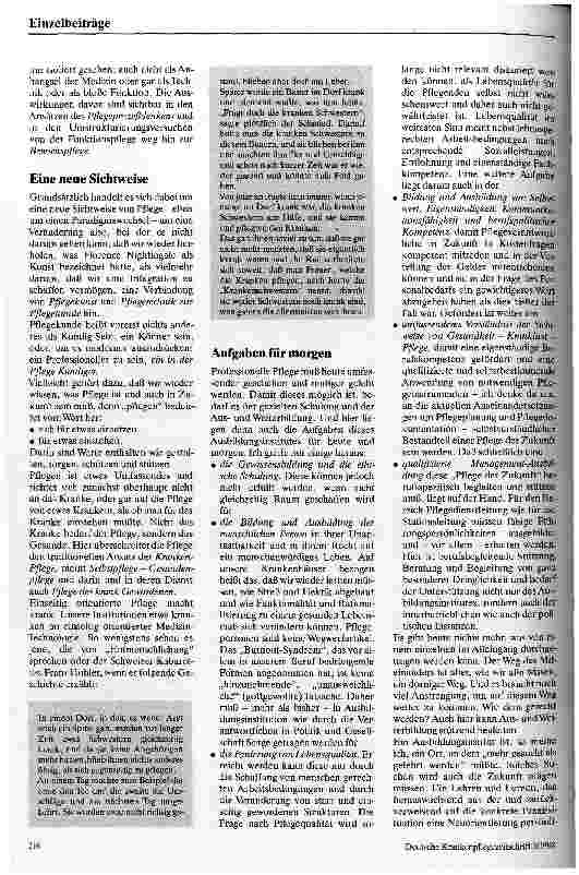Vorschauseite 3: Paradigmawechsel in der Krankenpflege