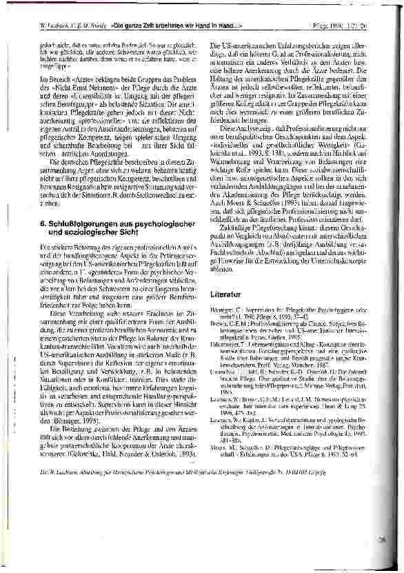 Vorschauseite 6: Die ganze Zeit arbeiten wir Hand in Hand. .. - Vergleichende Studie über Auswirkungen von Professionalisierung in der Intensivpflege (USA und BRD)