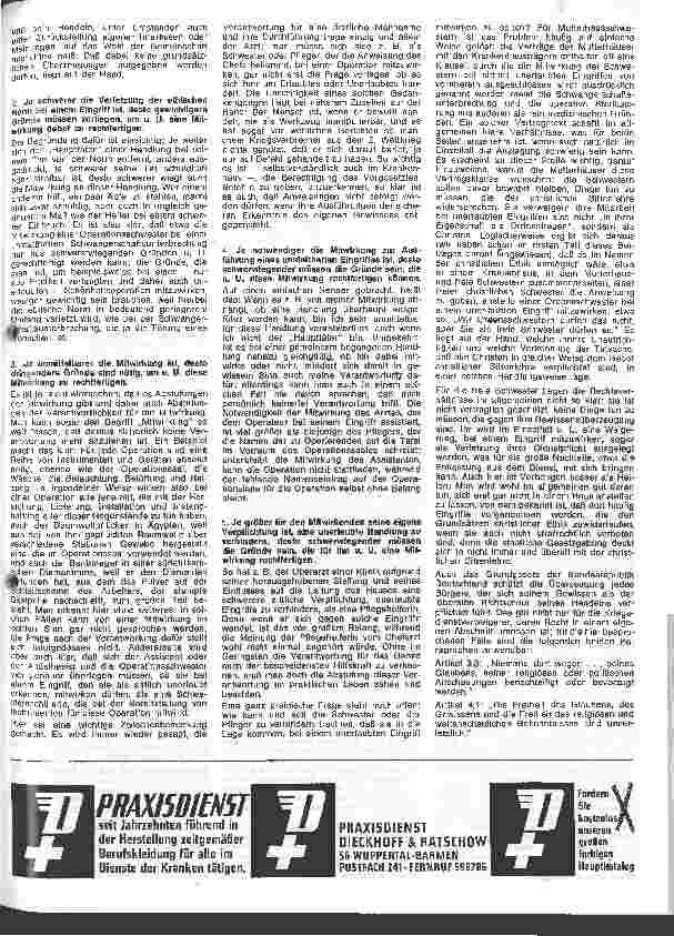 Vorschauseite 2: Lebenskunde und Berufsethik 12. Folge: Die Mitwirkung der Schwester u.des Pflegers bei ärztlichen Eingriffen