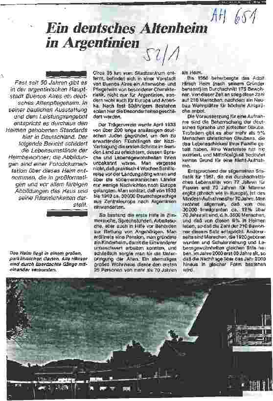 Vorschauseite 1: Ein deutsches Altenheim in Argentinien