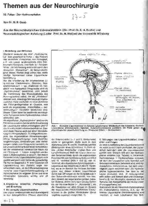 Vorschauseite 1: Themen aus der Neurochirurgie 16. Folge: Der Hydrozephalus