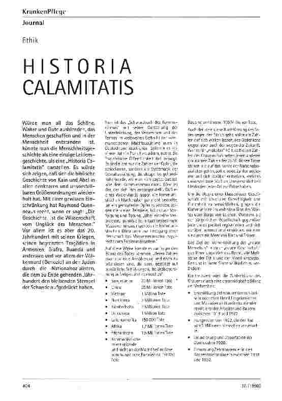 Vorschauseite 1: Historia Calamitatis