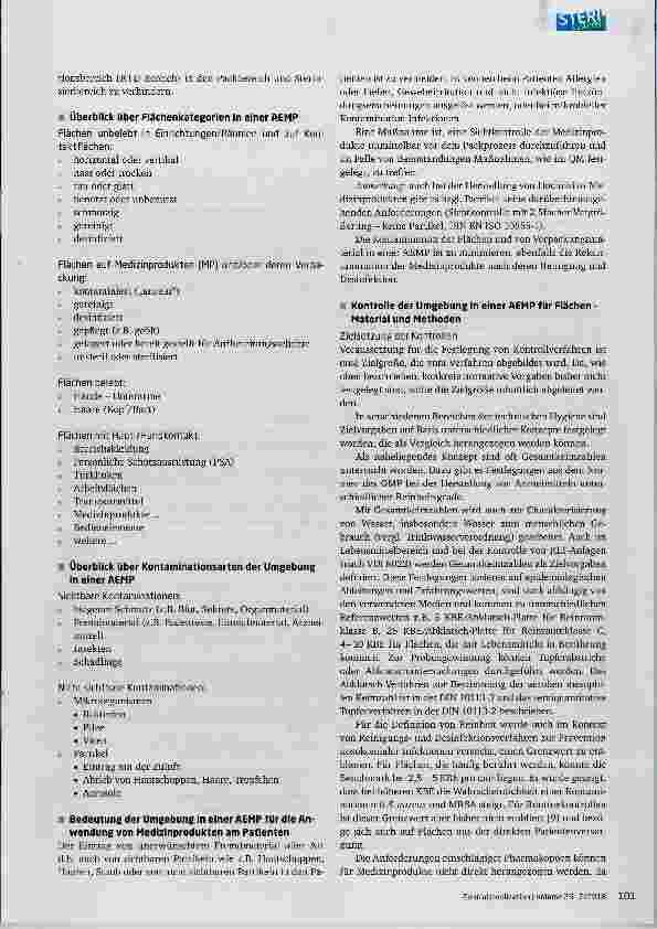 Vorschauseite 2: Kontrolle von Umgebungsbedingungen in einer Aufbereitungseinheit für Medizinprodukte (AEMP)
