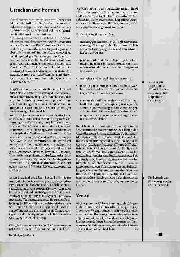 Vorschauseite 2: Volkskrankheit Rückenschmerzen