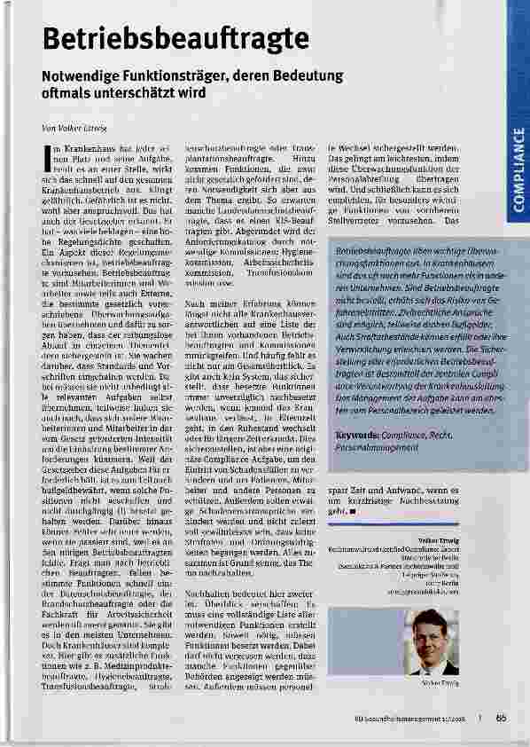 Vorschauseite 1: Betriebsbeauftragte