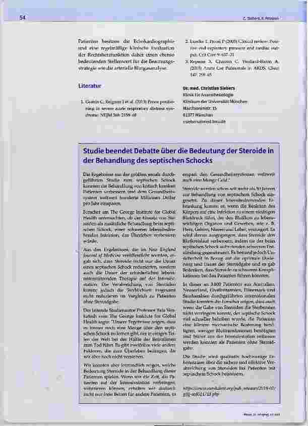 Vorschauseite 2: Einfluss der Beatmung auf die Myokardfunktion