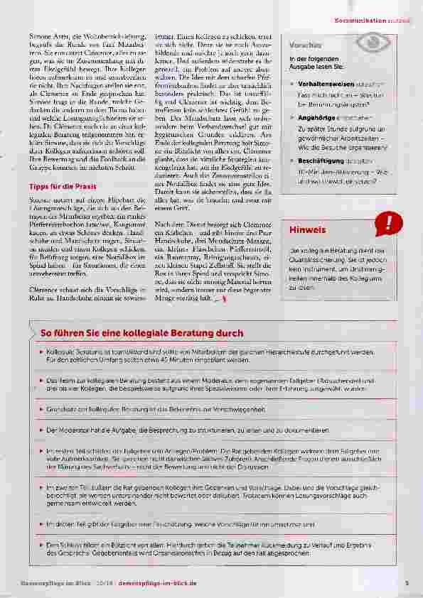 Vorschauseite 3: Hilflos? Kollegial gut beraten!