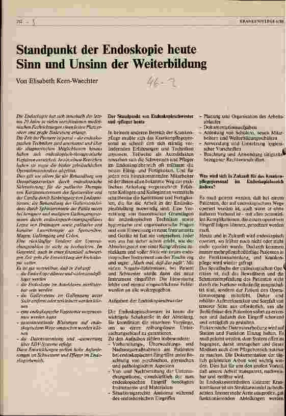 Vorschauseite 1: Standpunkt der Endoskopie heute Sinn und Unsinn der Weiterbildung