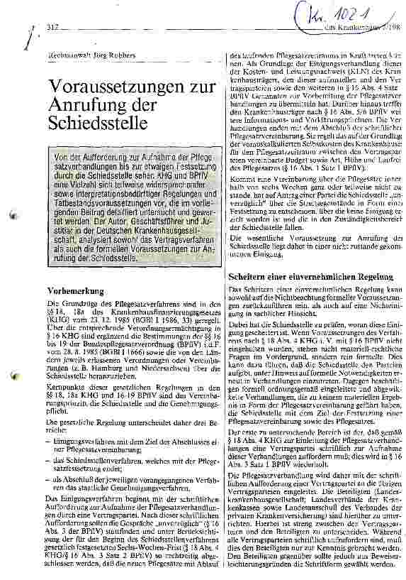 Vorschauseite 1: Voraussetzungen zur Anrufung der Schiedsstelle