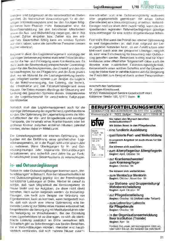 Vorschauseite 4: Die Erschließung von Wirtschaftlichkeitspotentialen durch ganzheitliches Logistikmanagement im Krankenhaus