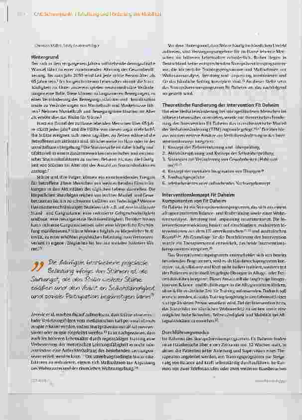 Vorschauseite 2: Fit Daheim ein Sturzpräventionsprogramm