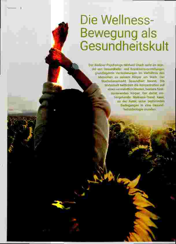 Vorschauseite 1: Die Wellness- Bewegung als Gesundheitskult