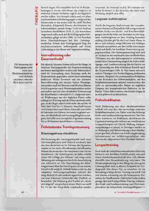 Vorschauseite 3: Physiotherapie nach Herztransplantation