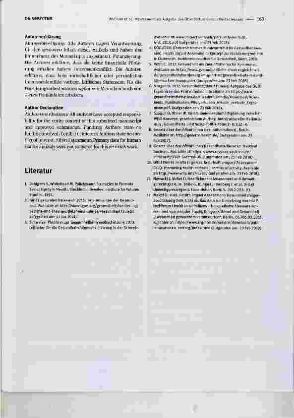 Vorschauseite 4: Kommunale Gesundheitsplanung und Health Impact Assessment als Aufgabe des Öffentlichen Gesundheitsdienstes