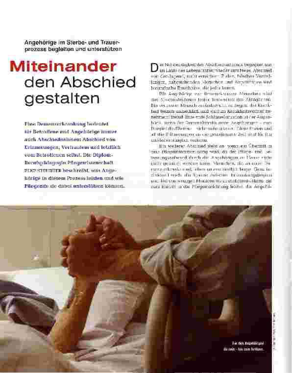 Vorschauseite 1: Miteinander den Abschied gestalten
