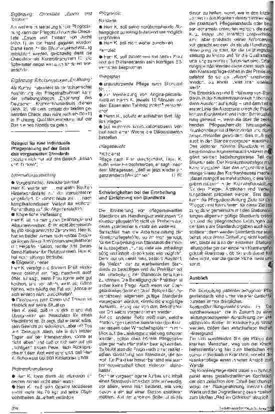 Vorschauseite 3: Die Entwicklung von Standards in der Krankenpflege 6. Folge: Beispiel eines modellhaften Standards