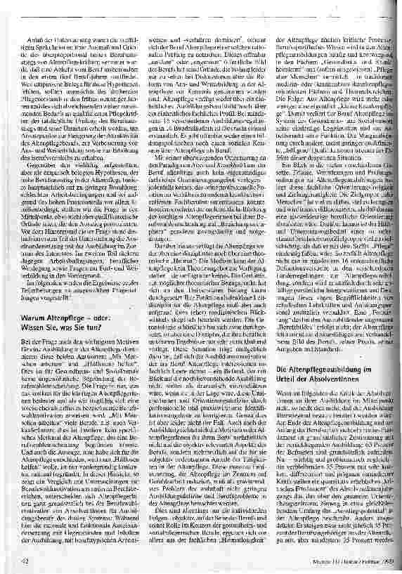 Vorschauseite 2: Ein Beruf fürs Leben? Gründe für die Berufsflucht aus der Altenpflege