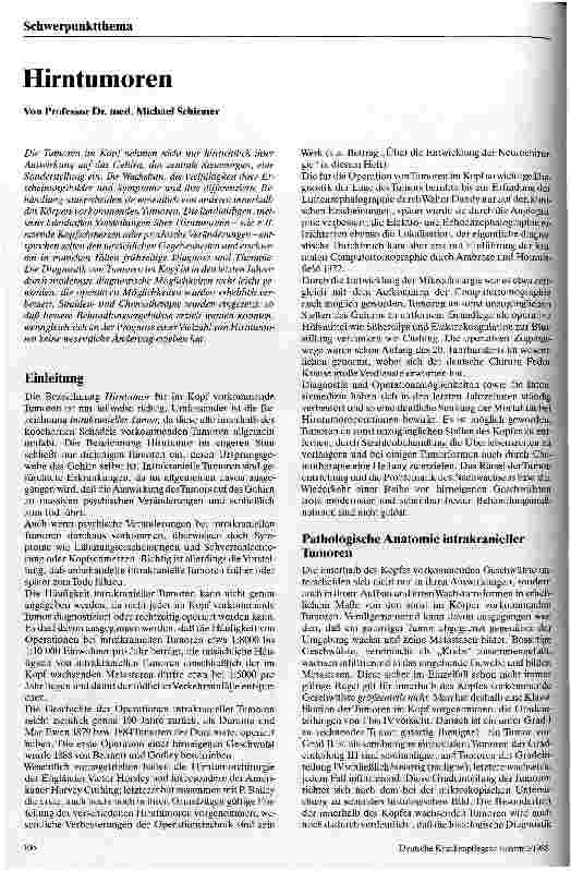 Vorschauseite 1: Hirntumoren