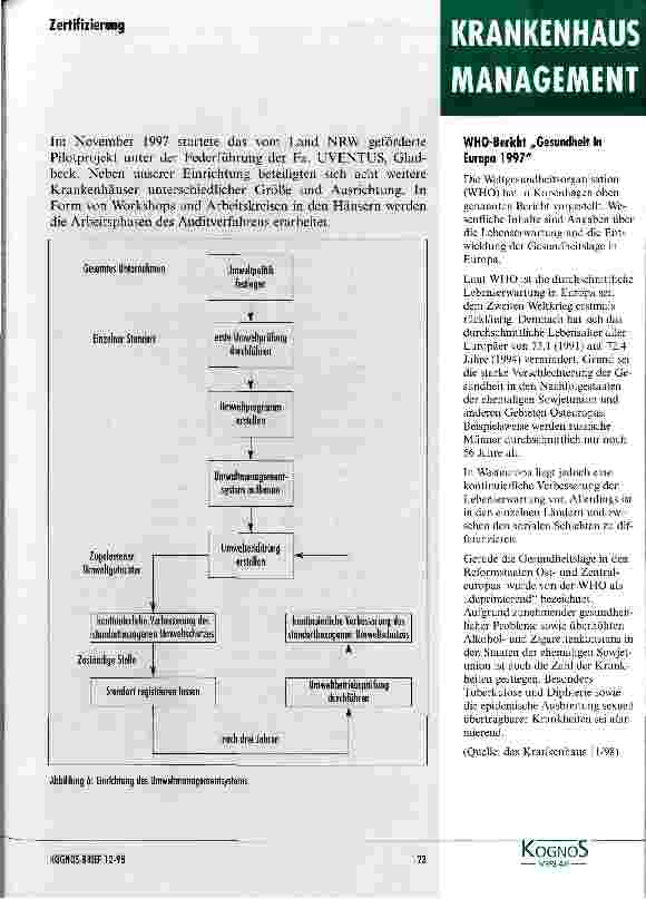 Vorschauseite 2: Umweltmanagement als Teil des Qualitätsmanagements Das St.Johannes-Hospital in Dortmund