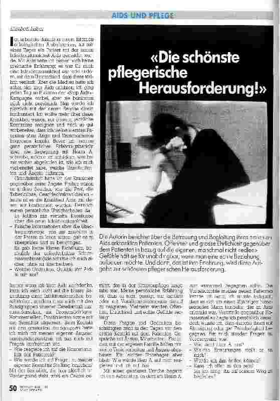 Vorschauseite 1: Die schönste pflegerische Herausforderung AIDS und Pflege