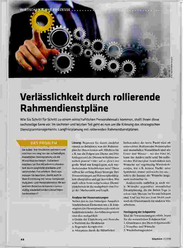 Vorschauseite 1: Verlässlichkeit durch rollierende Rahmendienstpläne