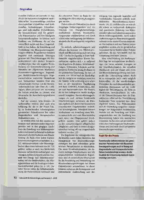Vorschauseite 6: Blasenentleerungsstörungen bei geriatrischen Patient(inn)en