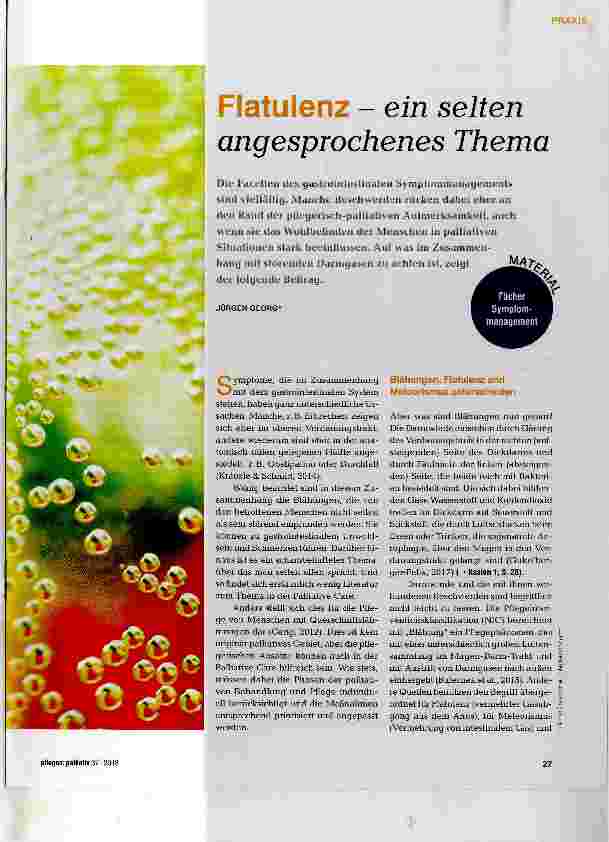 Vorschauseite 1: Flatulenz - ein selten angesprochenes Thema