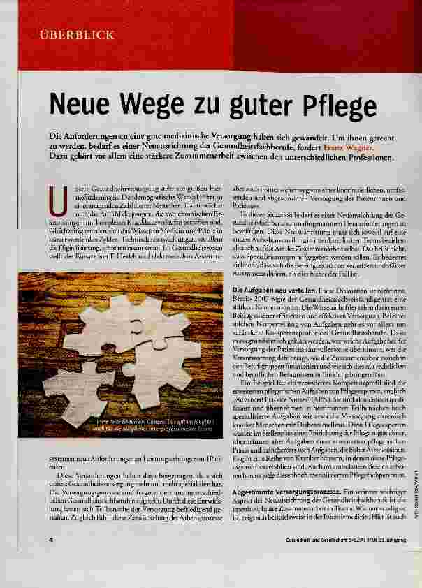 Vorschauseite 1: Neue Wege zu guter Pflege