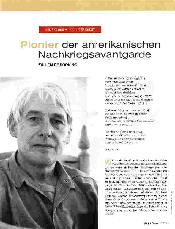 Vorschauseite 1: Pionier der amerikanischen Nachkriegsavantgarde