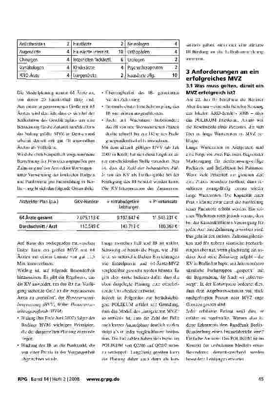 Vorschauseite 3: Finanzierung und Vergütung im MVZ