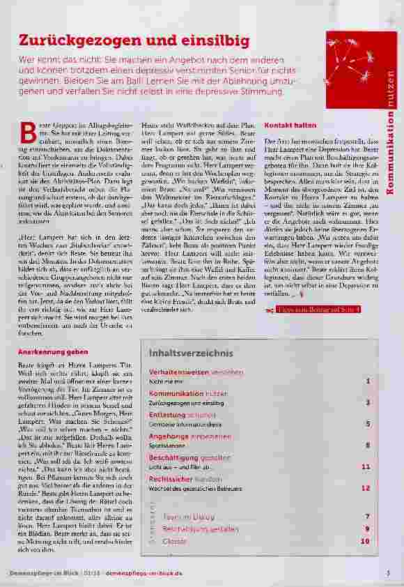 Vorschauseite 1: Zurückgezogen und einsilbig