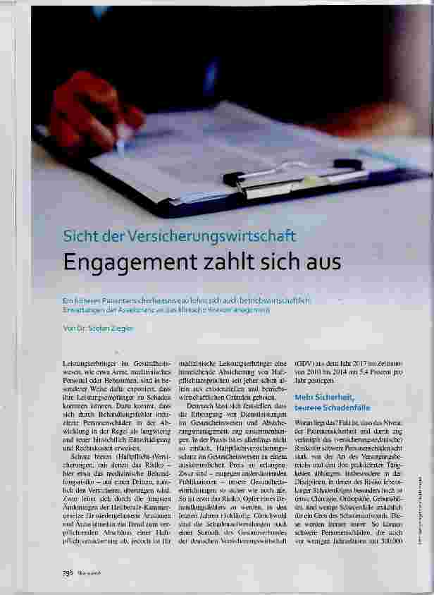 Vorschauseite 1: Engagement zahlt sich aus