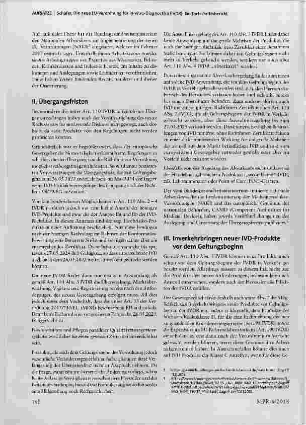 Vorschauseite 2: Die neue EU-Verordnungfür In-vitro-Diagnostika (IVDR); Ein Fortschrittsbericht
