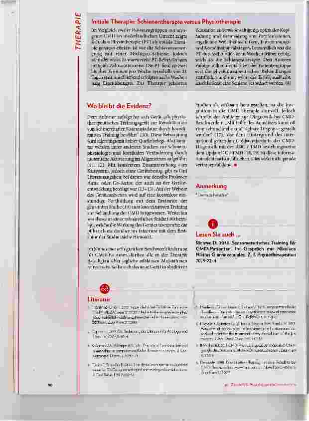Vorschauseite 2: CMD: Sind Physiotherapeuten bald überflüssig?