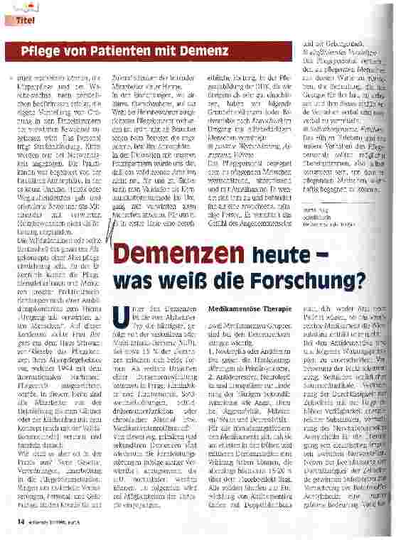 Vorschauseite 3: Erfahrungen mit Validation Pflege von Patienten mit Demenz