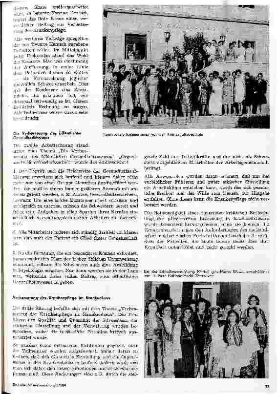 Vorschauseite 3: Studienwoche der Internationalen Florence-Nightingale-Schwesternvereinigung vom 13. -20. September 1967 in Athen