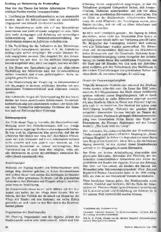 Vorschauseite 4: Studienwoche der Internationalen Florence-Nightingale-Schwesternvereinigung vom 13. -20. September 1967 in Athen