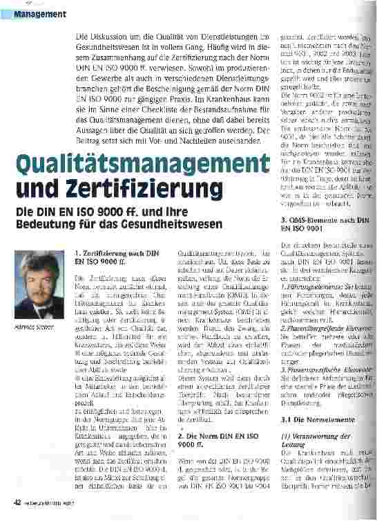 Vorschauseite 1: Qualitätsmanagement und Zertifizierung Die DIN EN ISO 9000 ff und ihre Bedeutung für das Gesundheitswesen