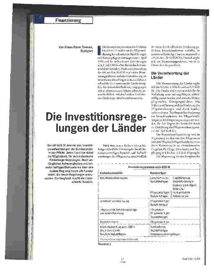 Vorschauseite 1: Die Investitionsregelungen der Länder