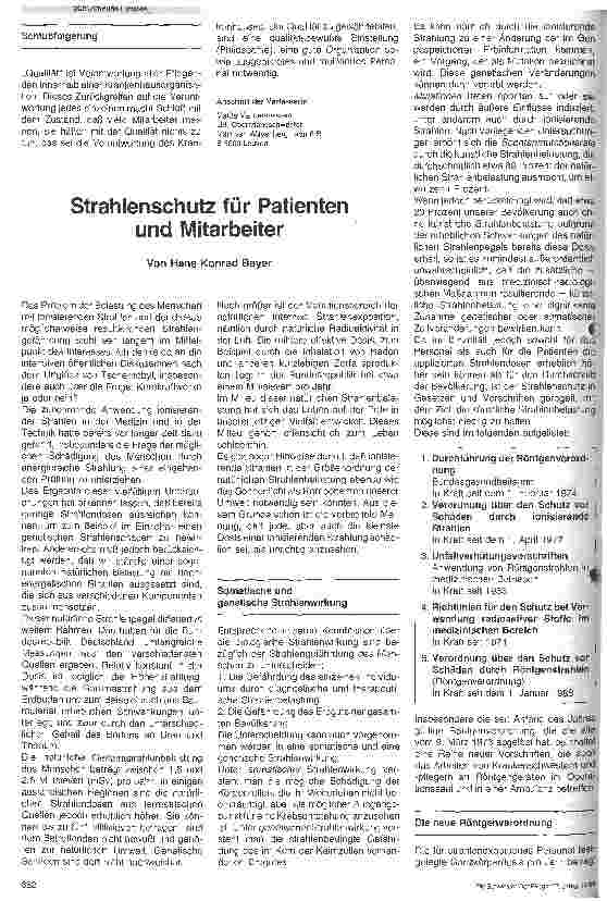 Vorschauseite 1: Strahlenschutz für Patienten und Mitarbeiter