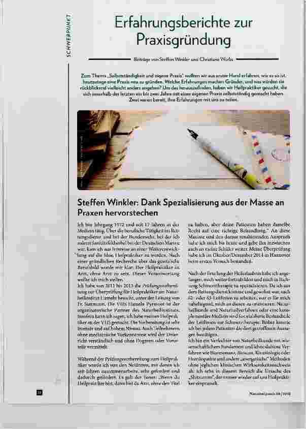 Vorschauseite 1: Erfahrungsberichte zur Praxisgründung