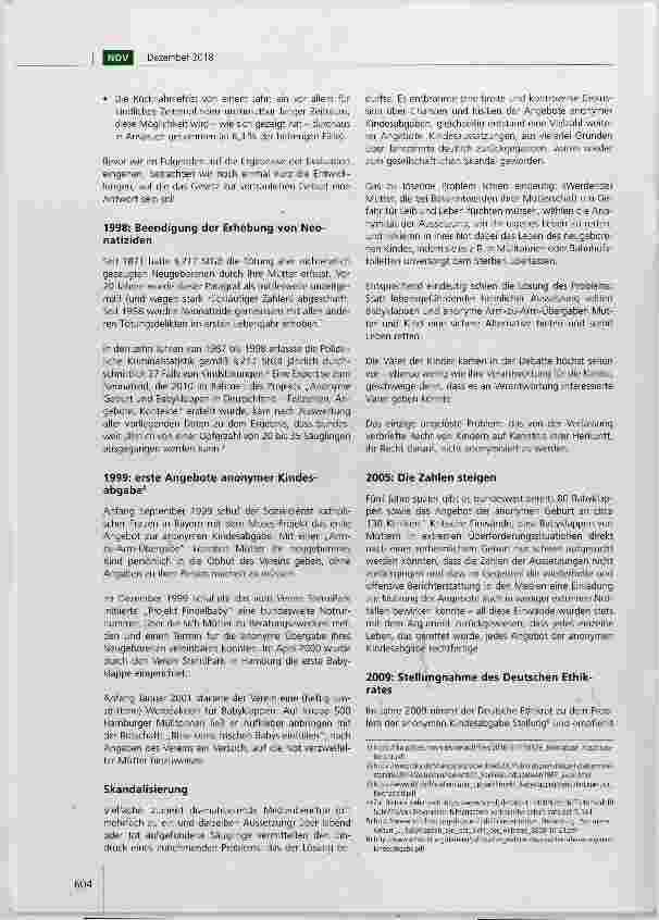 Vorschauseite 2: Die Vertrauliche Geburt oder von der Skandalisierung von Kindesaussetzung zur Normalisierung von Anonymitätswünschen