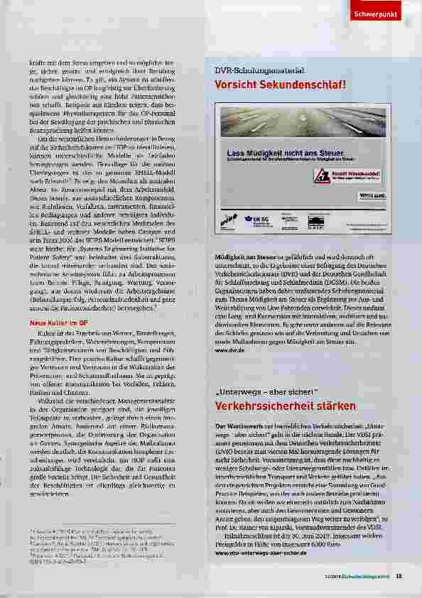 Vorschauseite 4: Sicherheit und Gesundheit im OP der Zukunft