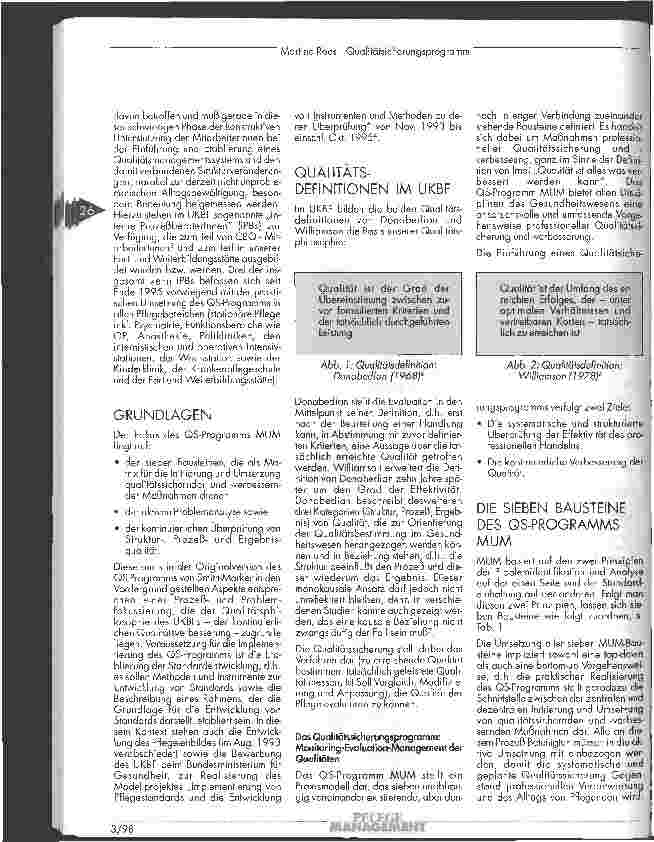 Vorschauseite 2: Qualitätssicherungsprogramm im Universitätsklinikum Benjamin Franklin