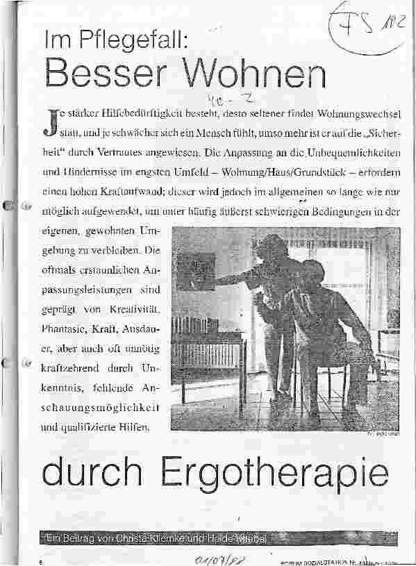 Vorschauseite 1: Im Pflegefall: Besser Wohnen durch Ergotherapie