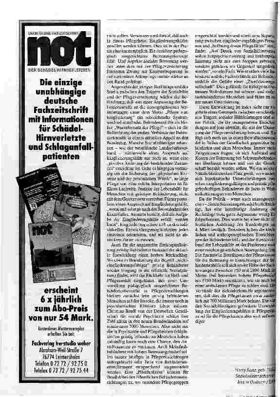 Vorschauseite 3: Zum Pflegefall erklärt Behinderte Menschen und Pflegeversicherung